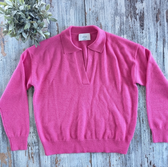 Aritzia Wilfred Clara Merino Wool Sweater Pink Women's XS - Picture 2 of 7
